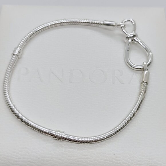 Pandora Moments Infinity Knot Snake Chain Bracelet S925 Sterling Silver 7.9 inch - Picture 6 of 6